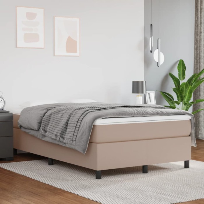 vidaXL Cadru de pat, cappuccino, 120x200 cm, piele ecologică 3121040