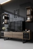 Cumpara ieftin Comodă TV Black, Nuc- Negru
