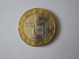 Rară! San Marino 1000 Lire 1997 &icirc;n stare foarte bună, Europa, Cupru-Nichel