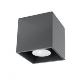 Lampă De Tavan Quad Antracit Aluminiu 1 Bec Pătrat Modern De Interior