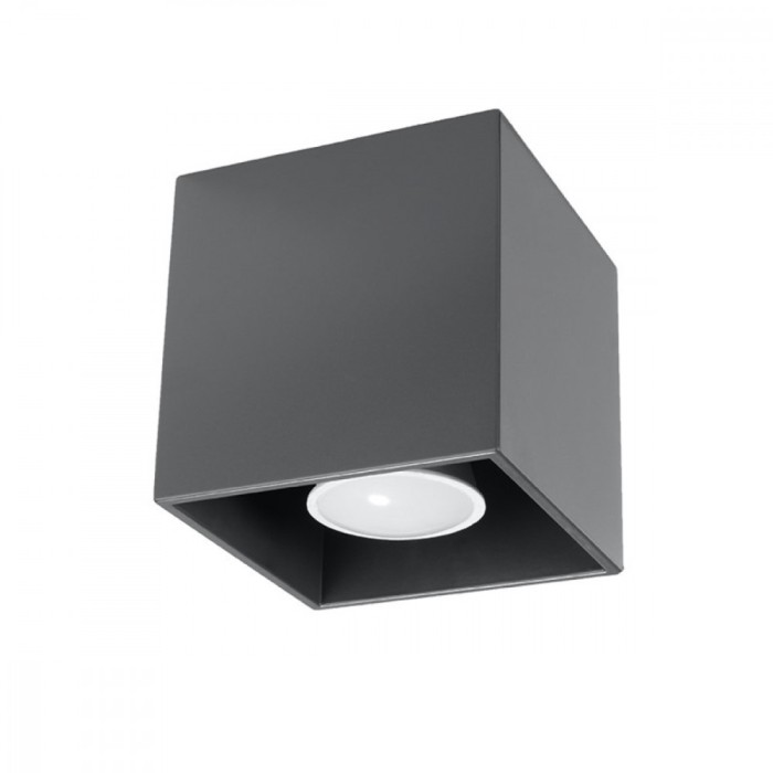 Lampă De Tavan Quad Antracit Aluminiu 1 Bec Pătrat Modern De Interior