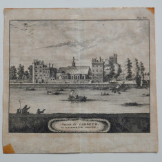 "Maison de Lambeth" veche gravura imagine din Londra 1707