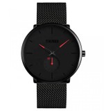 Ceas barbati Skmei Quartz Otel Bratara reglabila Analog Casual Negru Rosu