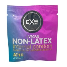 Prezervativ pentru femei EXS Non-Latex Internal condom, fără latex, formulă vegană, lubrifiat și flexibil, 1 buc