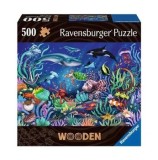 Puzzle Ravensburger lemn Lumea Subacvatica, 500 piese