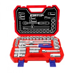 Set tubulare cu clichet 1/2&amp;Prime; 28 buc, cutie de transport foto