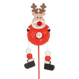 Decorațiune Crăciun Lemn, Cerb cu Picioare Suspendate, Lungime 27 cm, Culoare Roșu, Oem