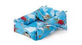 Cumpara ieftin Set reductor bebe nest + paturica + pernuta pentru formarea capului bebelusului SomnArt, model aviator, Albastru