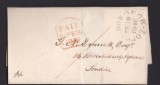Great Britain 1846 Postal History Rare Pre-Stamp Cover + Content London D.926