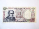 Chile 1000 Escudos 1967-1976 aUNC bancnota din imagini