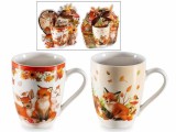 Set 2 cani Toamna portelan multicolor in cutie cadou &Oslash; 8 cm x 10,5 H, 300 ml