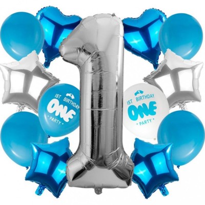 Set 14 baloane pentru aniversare 1 an StarHome GiftGalaxy foto