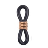 Cumpara ieftin Prindere neagra pentru ochelari cu inel auriu, capat pentru snur si lant ochelari, accesoriu fixare rame, 20 mm