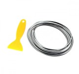 Banda Decor Interior Auto Crom Argintiu 5m din Cauciuc si Plastic, OEM