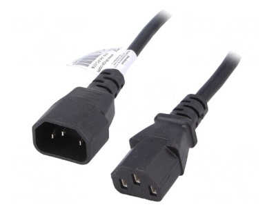 Cablu Alimentare 3m IEC C13-C14 10A Negru foto