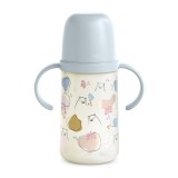 Cana Antrenament Suavinex 270 ml, Mustiuc Silicon, +6 Luni, Albastru, Design Bears, Manere Ergonomice