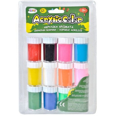 Set Culori Acrilice, 12 Bucăți, Capacitate 20ml, Multicolor foto