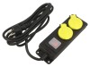 Prelungitor alimentare 2 prize negru 3m 16A, PLASTROL