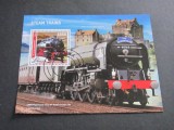 Liberia 2022 Coliță &ndash; &bdquo;Steam Trains&rdquo;, LNER Peppercorn Class A1 60163 Tornado, Eilean Donan Castle, $850, obliterat, Transporturi, Stampilat