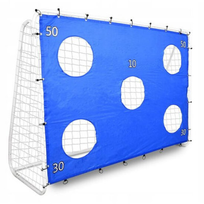 Poarta de fotbal pentru gradina, Chomik, de antrenament, plasa cu tinta, albastra, 240x85x170 cm GartenVIP DiyLine foto