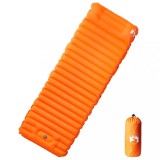 vidaXL Saltea camping auto-gonflabilă cu pernă, 1 persoană, portocaliu