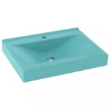 Cumpara ieftin Chiuveta baie lux, orificiu robinet verde mat 60x46 cm ceramica