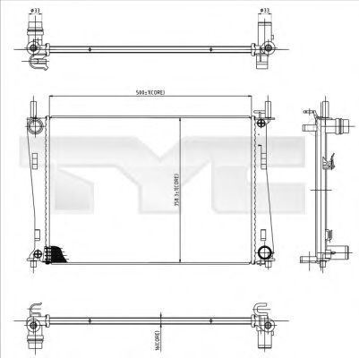 Radiator, racire motor FORD FUSION (JU) (2002 - 2012) TYC 710-0031