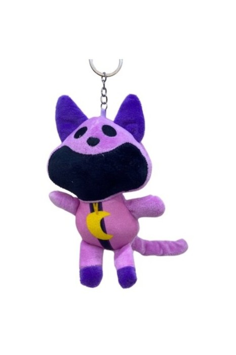 Breloc Cat Siesta, Personajul de Jucărie Iubit din Smiling Critters, Mov, 20cm