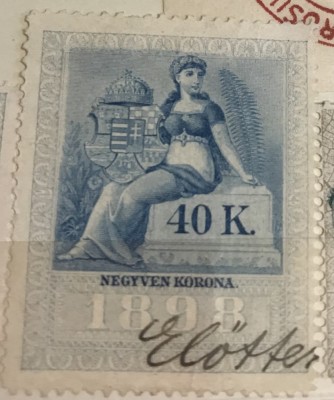 Timbre Austroungaria 1898 40 Koroane foto