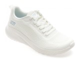 Pantofi sport SKECHERS albi, BOBS SQUAD CHAOS, din material textil
