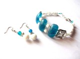 set bratara si cercei cu agate si jad alb 43698