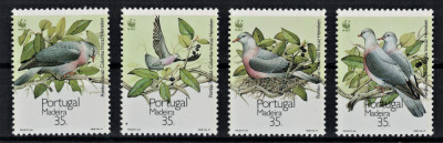 PORTUGALIA MADEIRA 1991 - Pasari protejate, porumbei/serie completa MNH foto