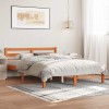 VidaXL Cadru pat fără saltea, maro ceruit, 140x190 cm, lemn masiv pin 844141