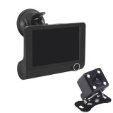 Camera Video Auto Tripla FULL-HD, 3 camere- fata/spate/interior, Display 4 inch