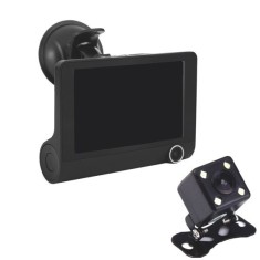 Camera Video Auto Tripla FULL-HD, 3 camere- fata/spate/interior, Display 4 inch