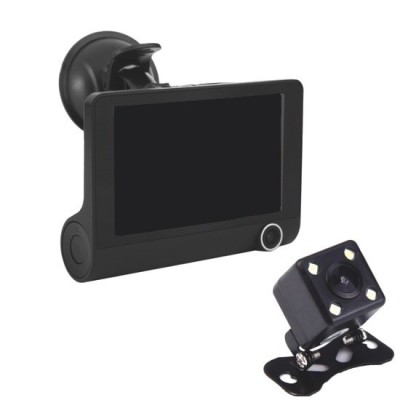 Camera Video Auto Tripla FULL-HD, 3 camere- fata/spate/interior, Display 4 inch foto