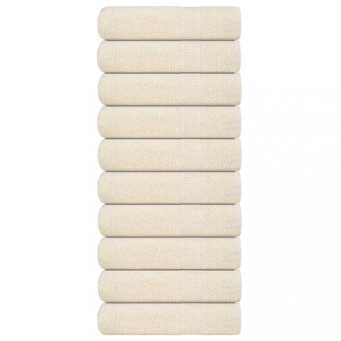 vidaXL Prosoape de m&acirc;nă 10 buc crem 50x100 cm 360 g/m&sup2; 100% bumbac 137000