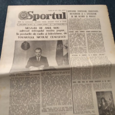 ZIARUL SPORTUL 4 IANUARIE 1982 MESAJ NICOLAE CEAUSESCU