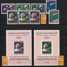 Paraguay, 1964 | Explorarea spaţiului, Olimpiada Tokyo - Cosmos | MNH | aph