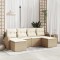 vidaXL Set de canapele pentru grădină 6 pcs Bej și alb Rattan poli 3354820