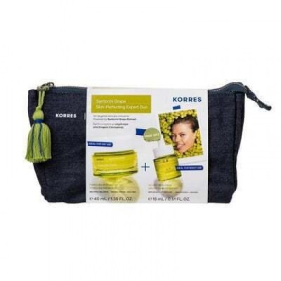 Cremă de ten Korres Santorini Grape Skin-Perfecting Expert Duo Poreless 40 ml + Băutură cadou pentru piele catifelată 15 ml foto