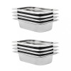 VidaXL Recipiente Gastronorm 8 buc. GN 1/4 65 mm oțel inoxidabil 50901