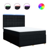 Cumpara ieftin Pat box spring cu saltea, negru, 140x200 cm, textil