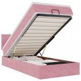 Cumpara ieftin Cadru de pat otoman cu saltea roz 100x200cm catifea