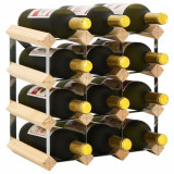 VidaXL Suport sticle de vin pentru 12 sticle, lemn masiv de pin