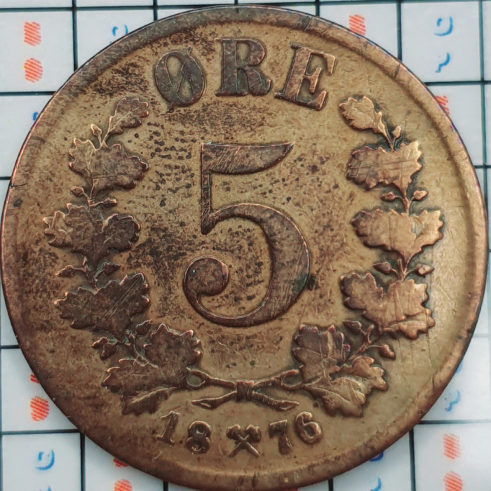 Norvegia 5 ore 1876 - Oscar II - km 349 - A010