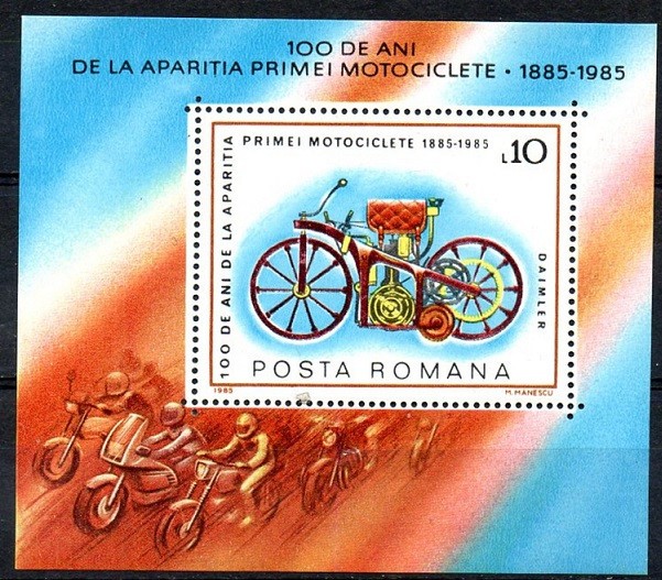 C1858 - Romania 1985 - Motocicleta bloc neuzat,perfecta stare