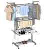 Uscator vertical pentru rufe haine, 3 nivele, pliabil, 14 suporturi pentru umerase, mobil pe roti - CN