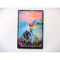 Magnet frigider cu fata cu biciclata 45834