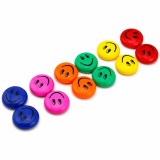Cumpara ieftin Magneti multicolor 2.8 x 0.9 cm, set 10 buc, magneti rotunzi cu emoticoane, pentru frigider, tabla magnetica, organizare si activitati creative